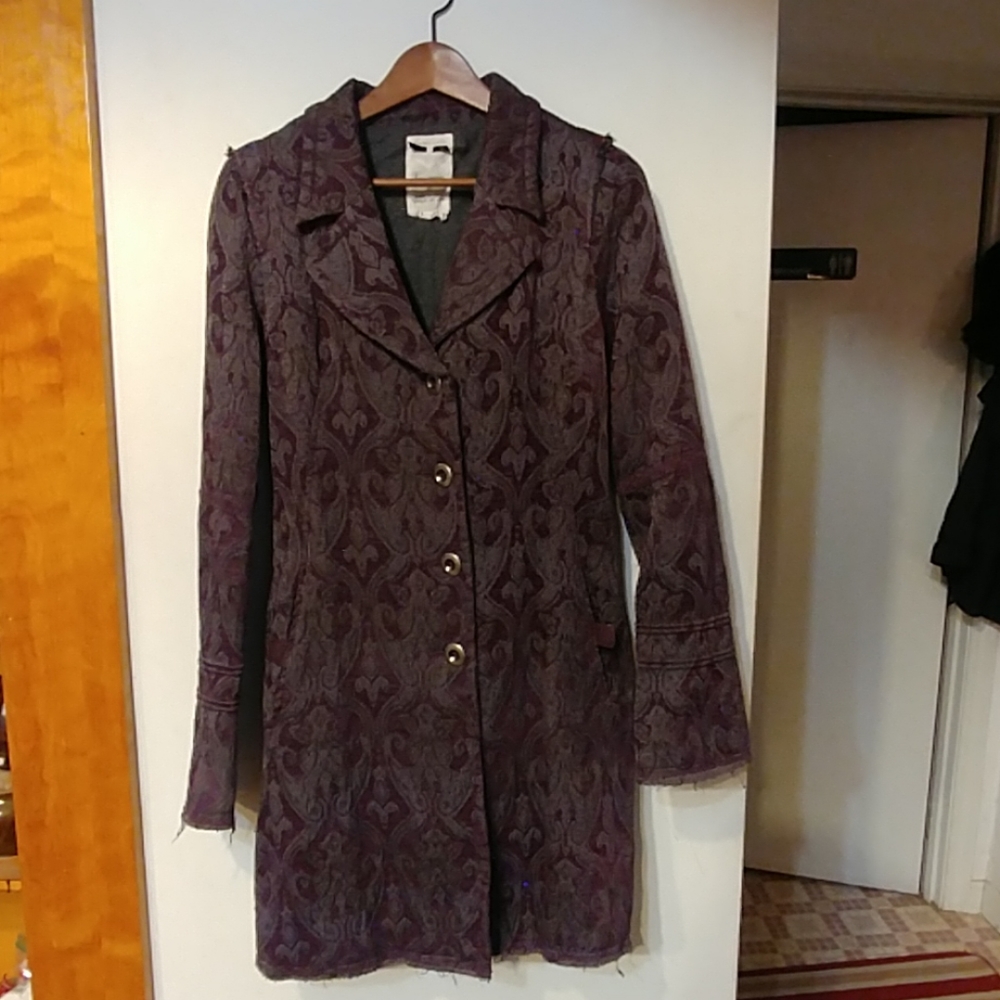 Free People Boho Chic dusty purple Brocade jacket